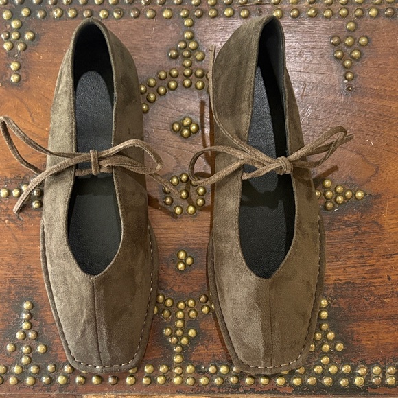 Source Unknown Shoes - Source Unknown Brown Suede Ballet Flats